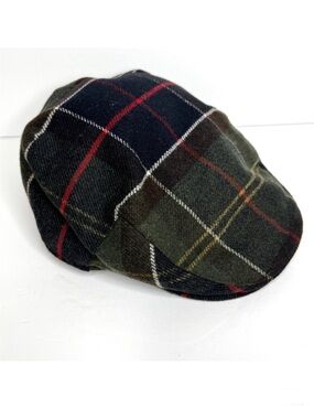 BARBOUR Gallingale Tartan Driving Cap NEW With Tag Size 7 1/4 Plaid Green Blue